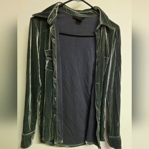 Express Olive Velvet Shirt